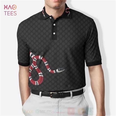 c gucci classic t-shirt black the snake|gucci polo shirts for men.